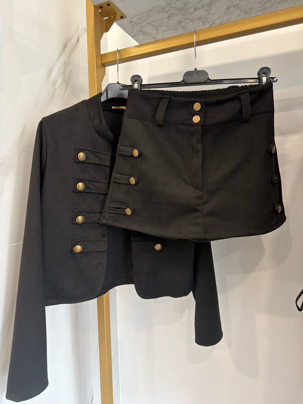 Coordinato scamosciato nero