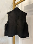 Gilet scamosciato nero