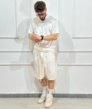 Coordinato velluto bianco uomo