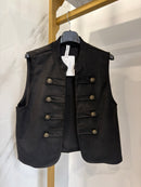Gilet scamosciato nero