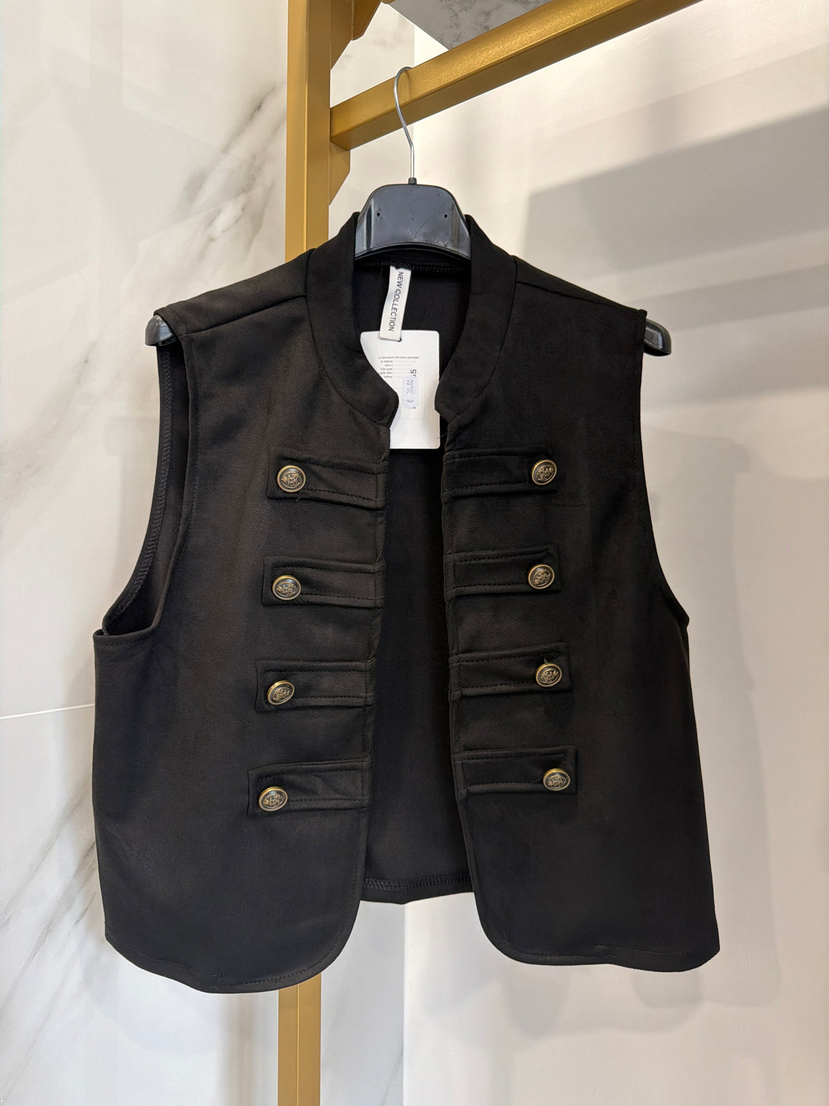 Gilet scamosciato nero