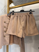 Coordinato scamosciato beige
