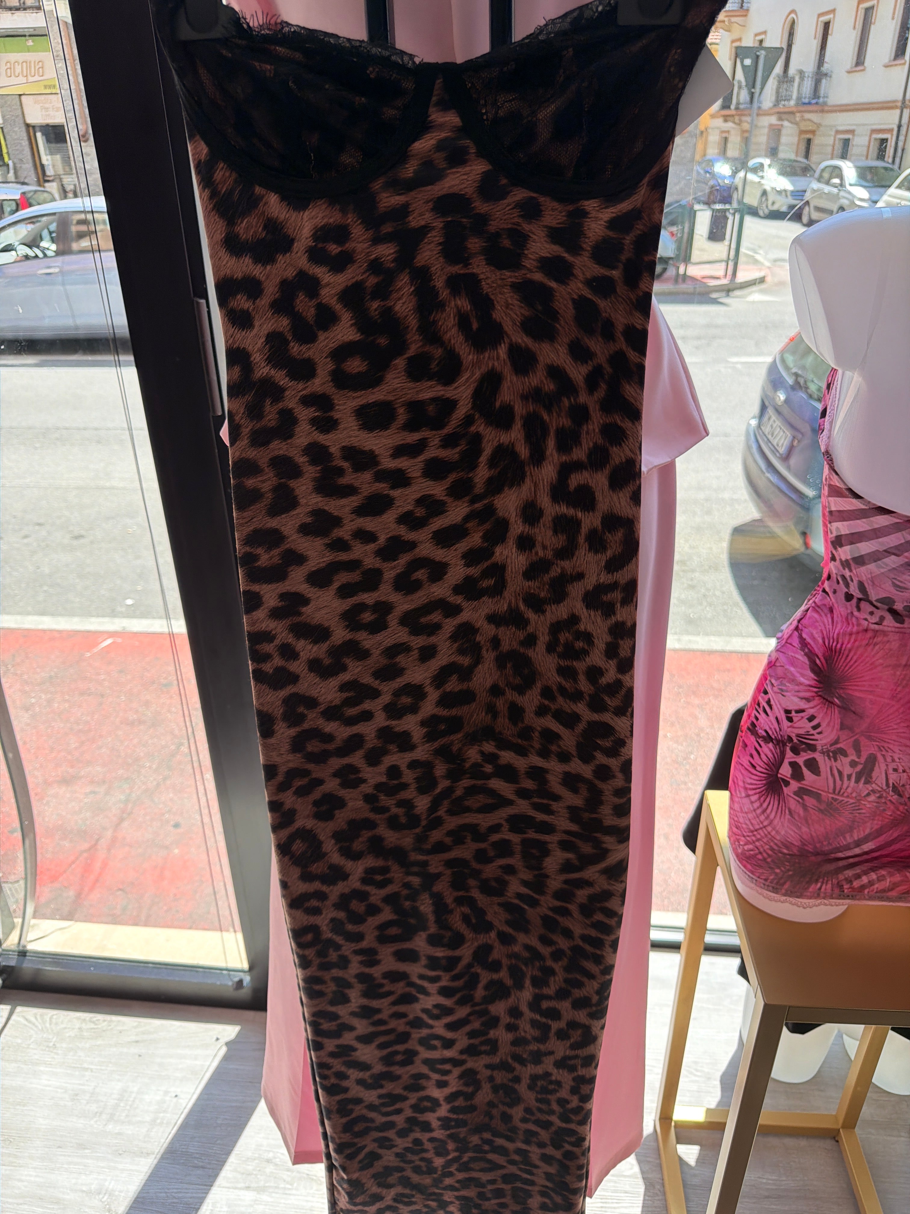 Abito lungo leopardo