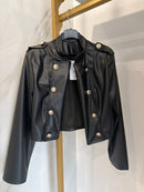 Coordinato in eco pelle nero