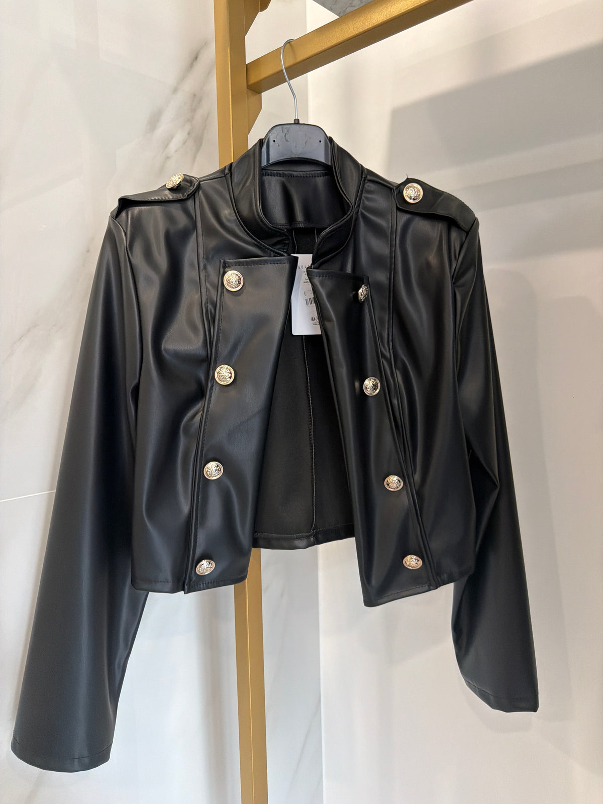 Coordinato in eco pelle nero