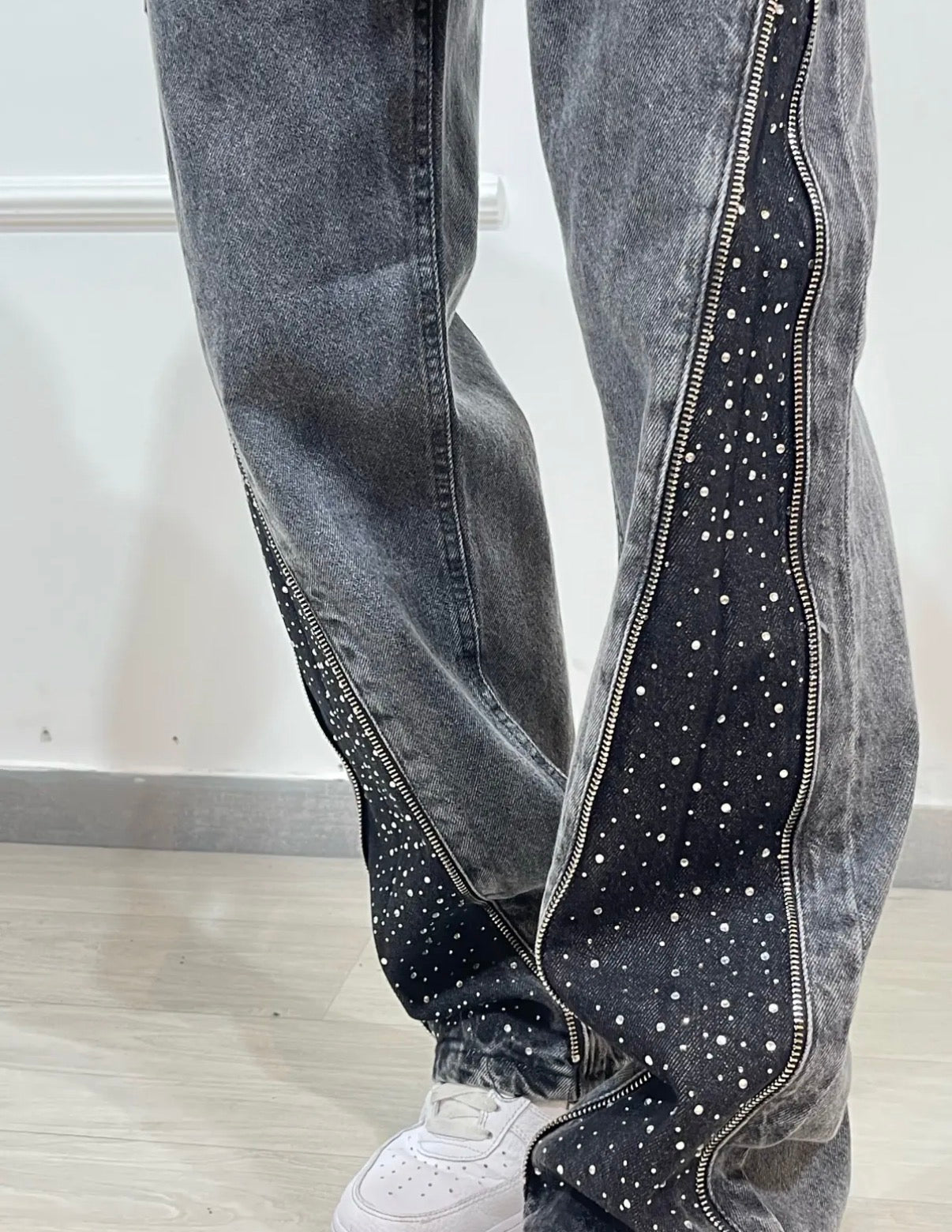 Jeans grey diamond