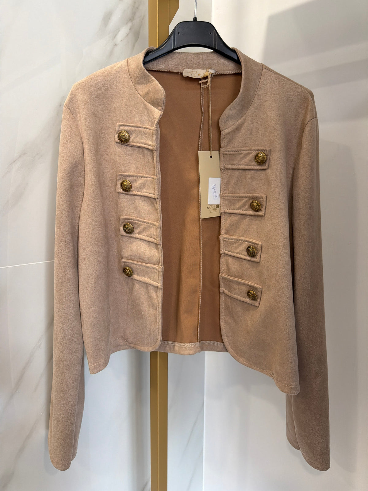 Coordinato scamosciato beige