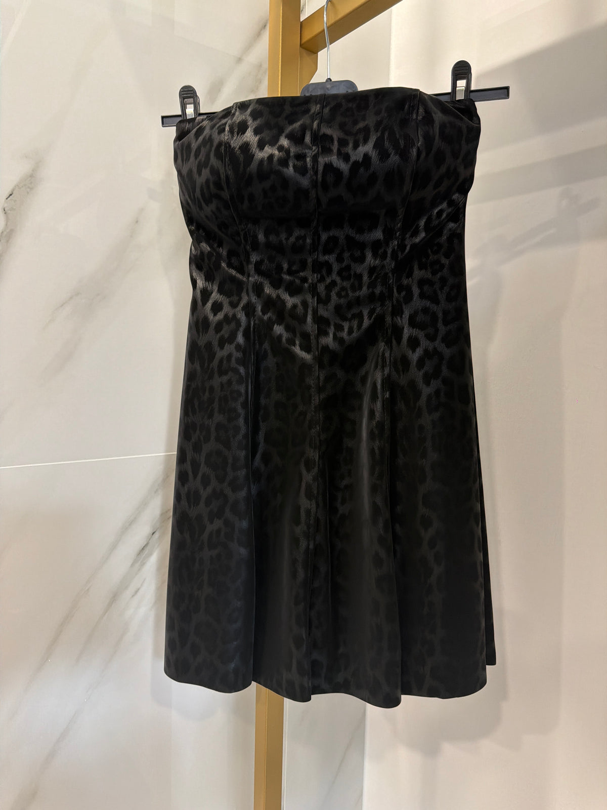 Mini abito leopardo nero