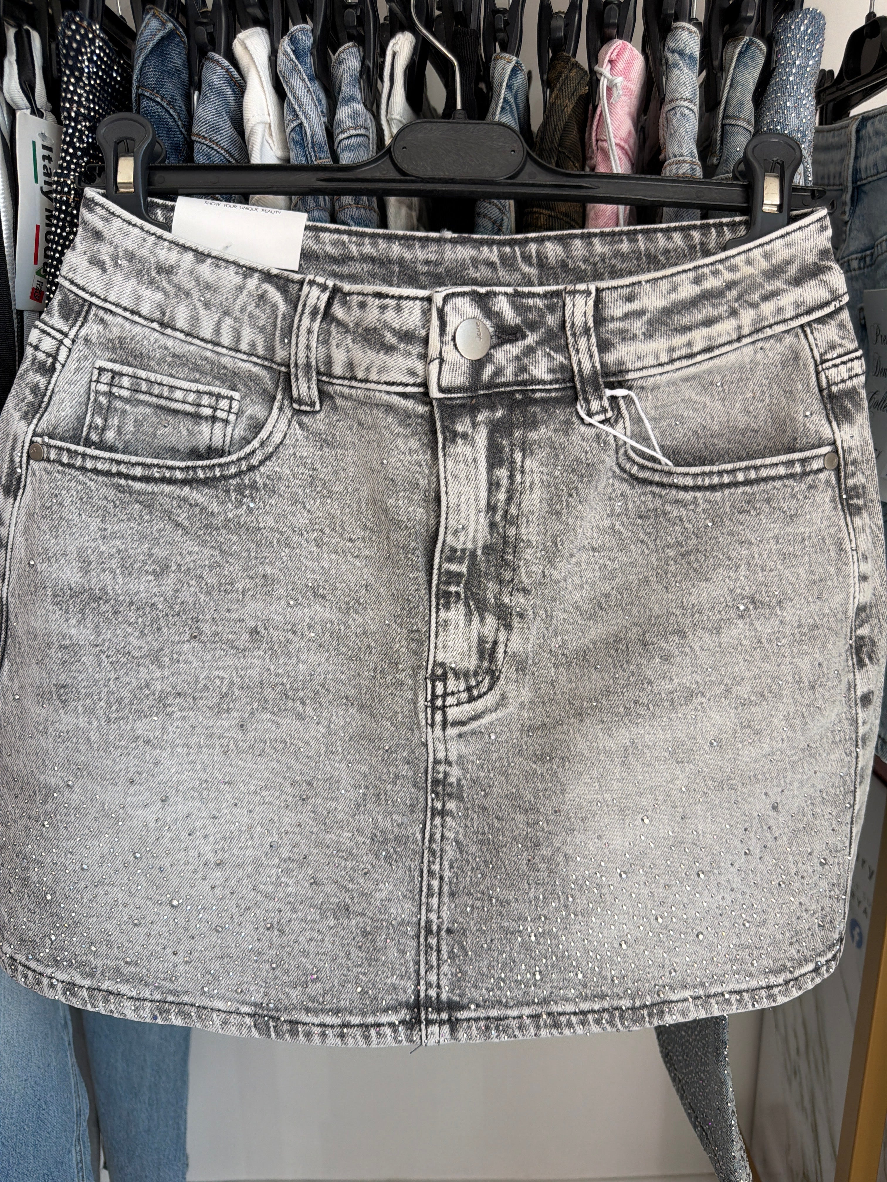 Gonna Denim grigia