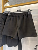 Coordinato scamosciato nero