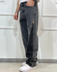 Jeans grey diamond