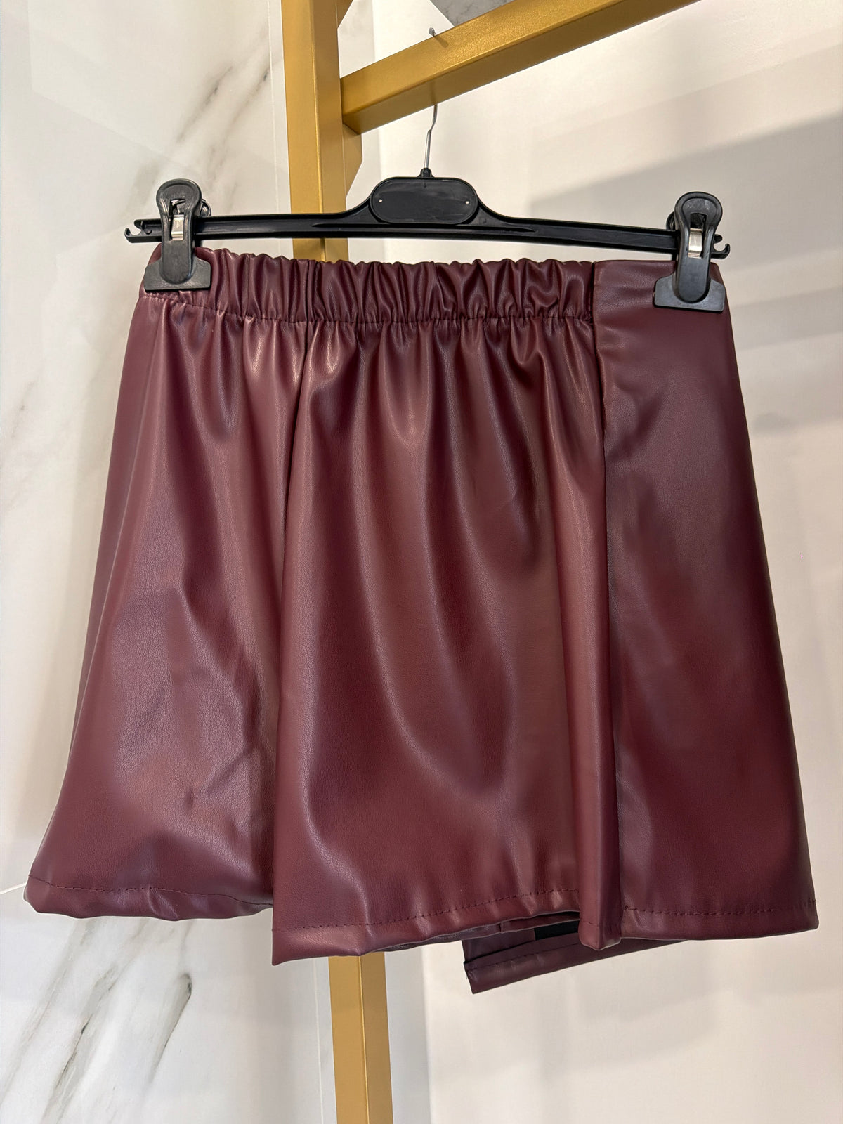 Coordinato in eco pelle bordeaux