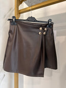 Coordinato in eco pelle marrone