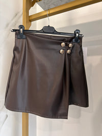 Coordinato in eco pelle marrone