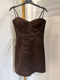 Mini abito Leopard marrone