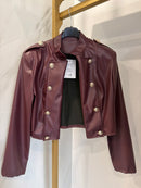 Coordinato in eco pelle bordeaux