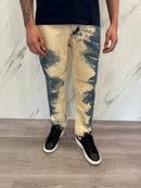 Jeans beige/denim effetto tie-dye